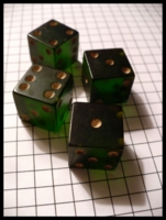 Dice : Dice - 6D - Set of 4 Green Bakelite
